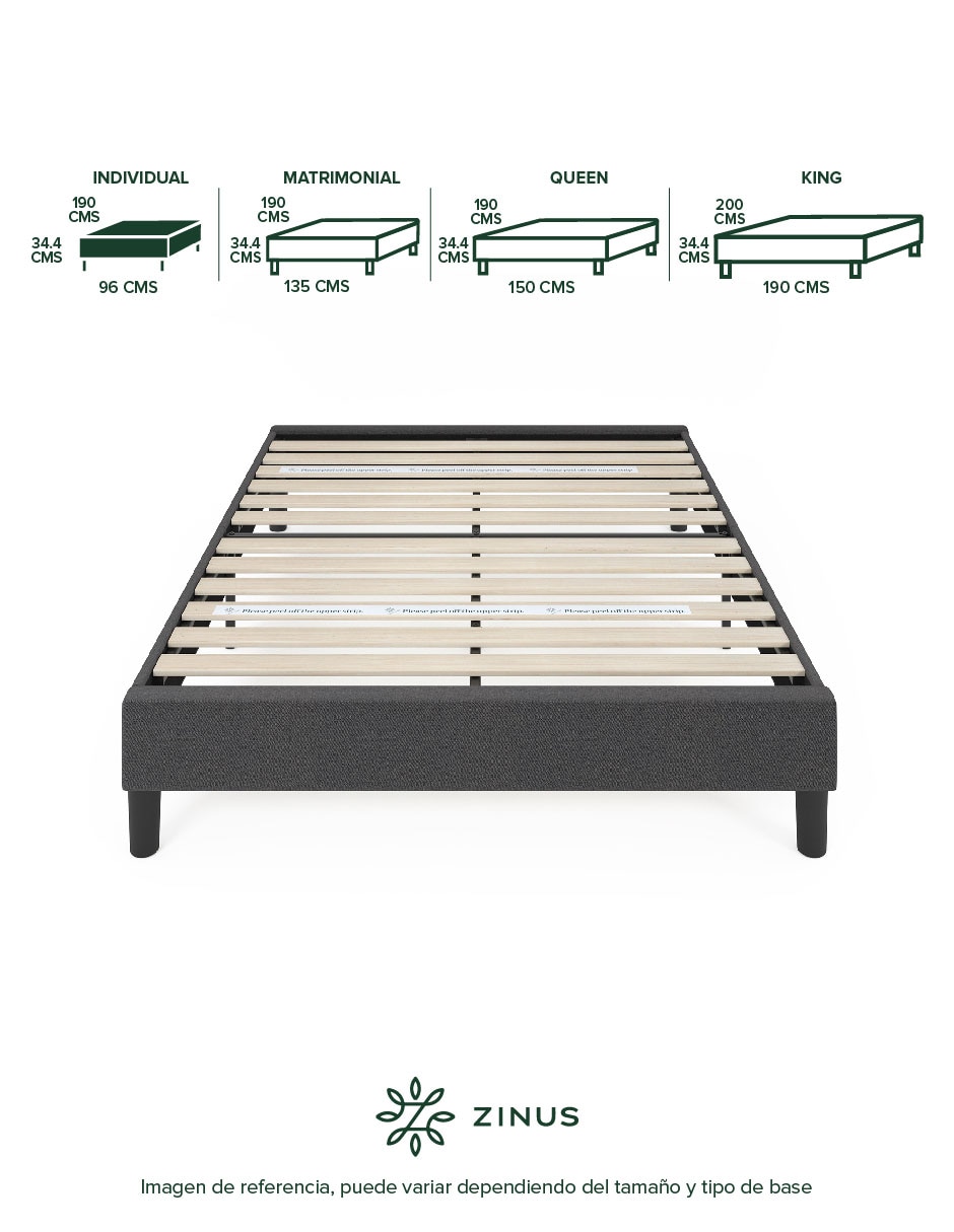 Base para cama armable Curtis de chapa madera