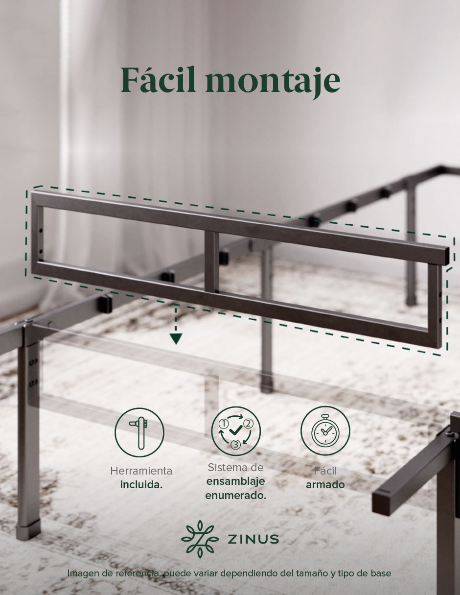 Base para cama armable Justin de acero inoxidable 4