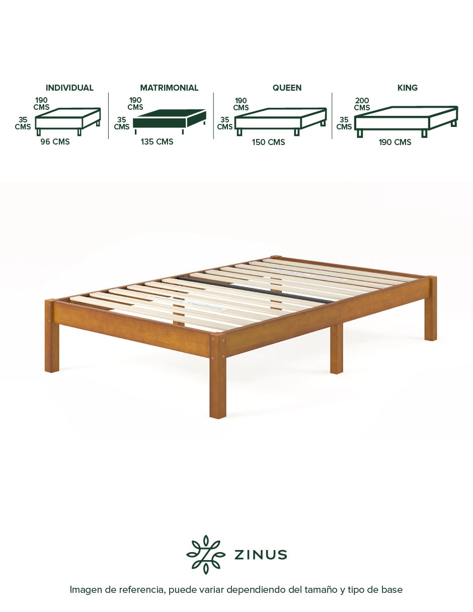 Base para cama armable Ellie de madera