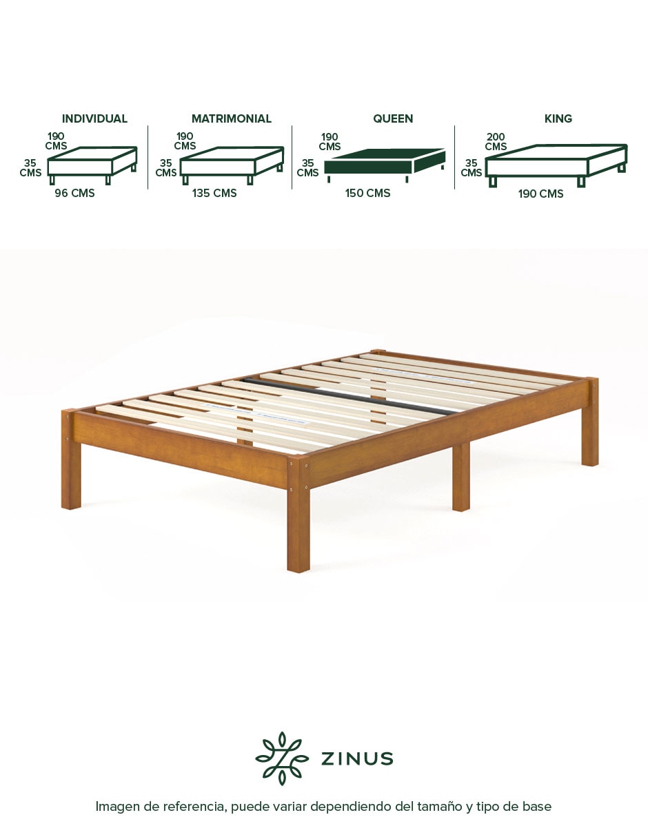 Base para cama armable Ellie de madera 9