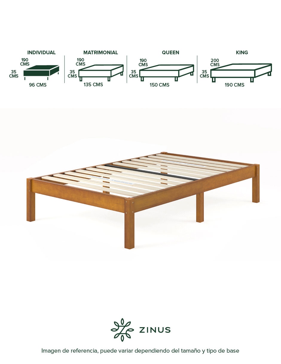 Base para cama armable Ellie de madera