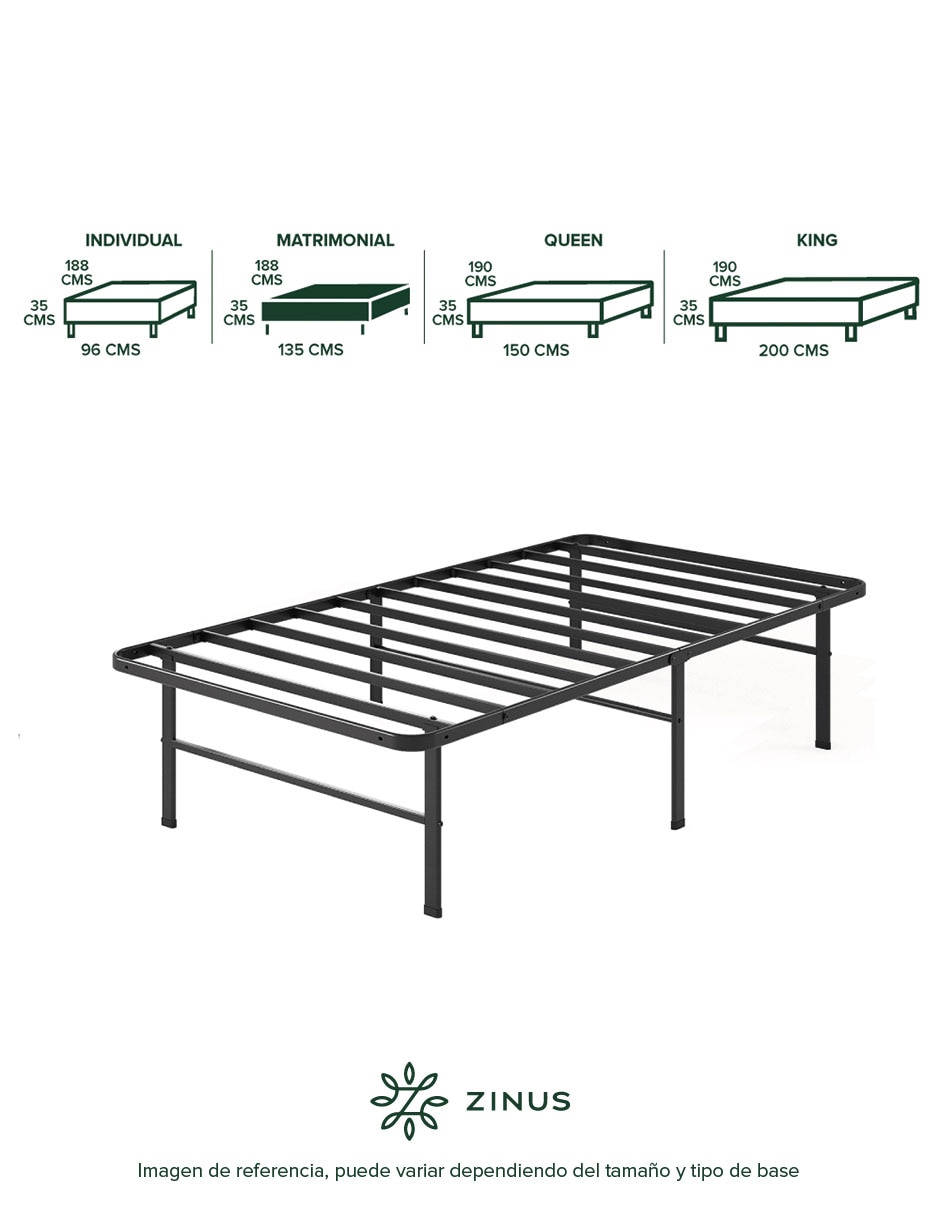 Base para cama armable Rumi de acero inoxidable