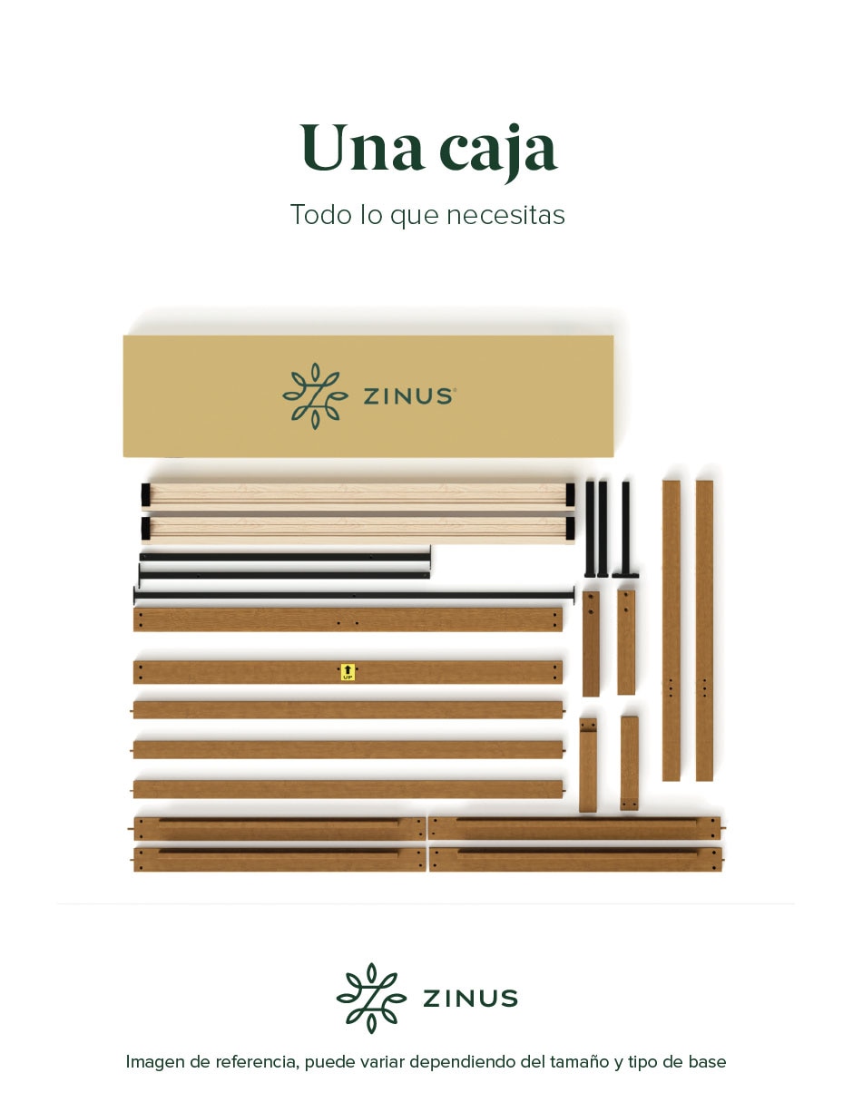 Base para cama armable Leah de madera 7