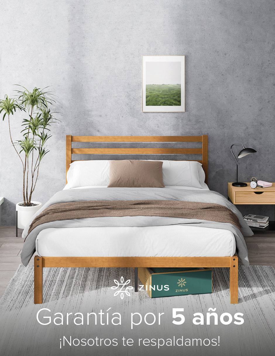Base para cama armable Leah de madera 8