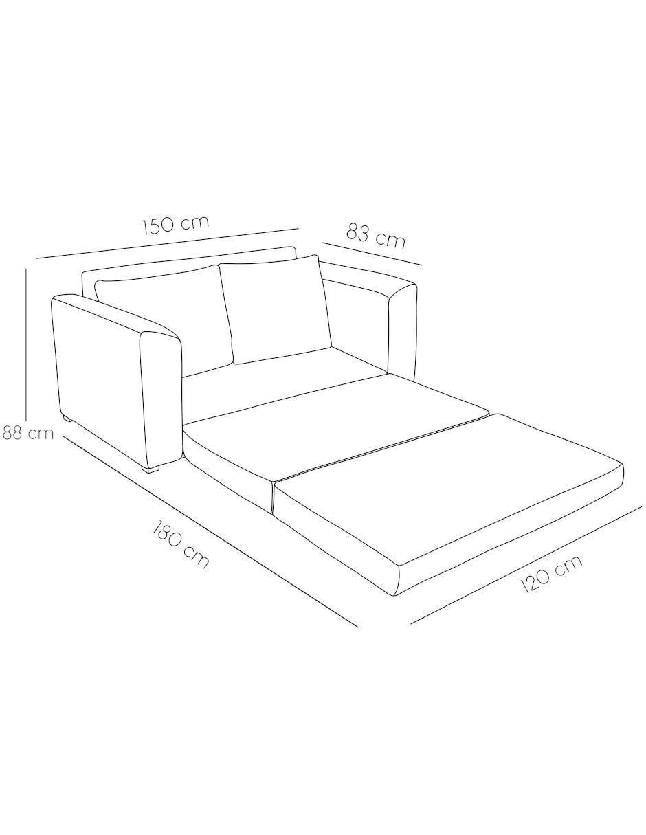 Sofá cama Yoli Oxford de madera pino 4