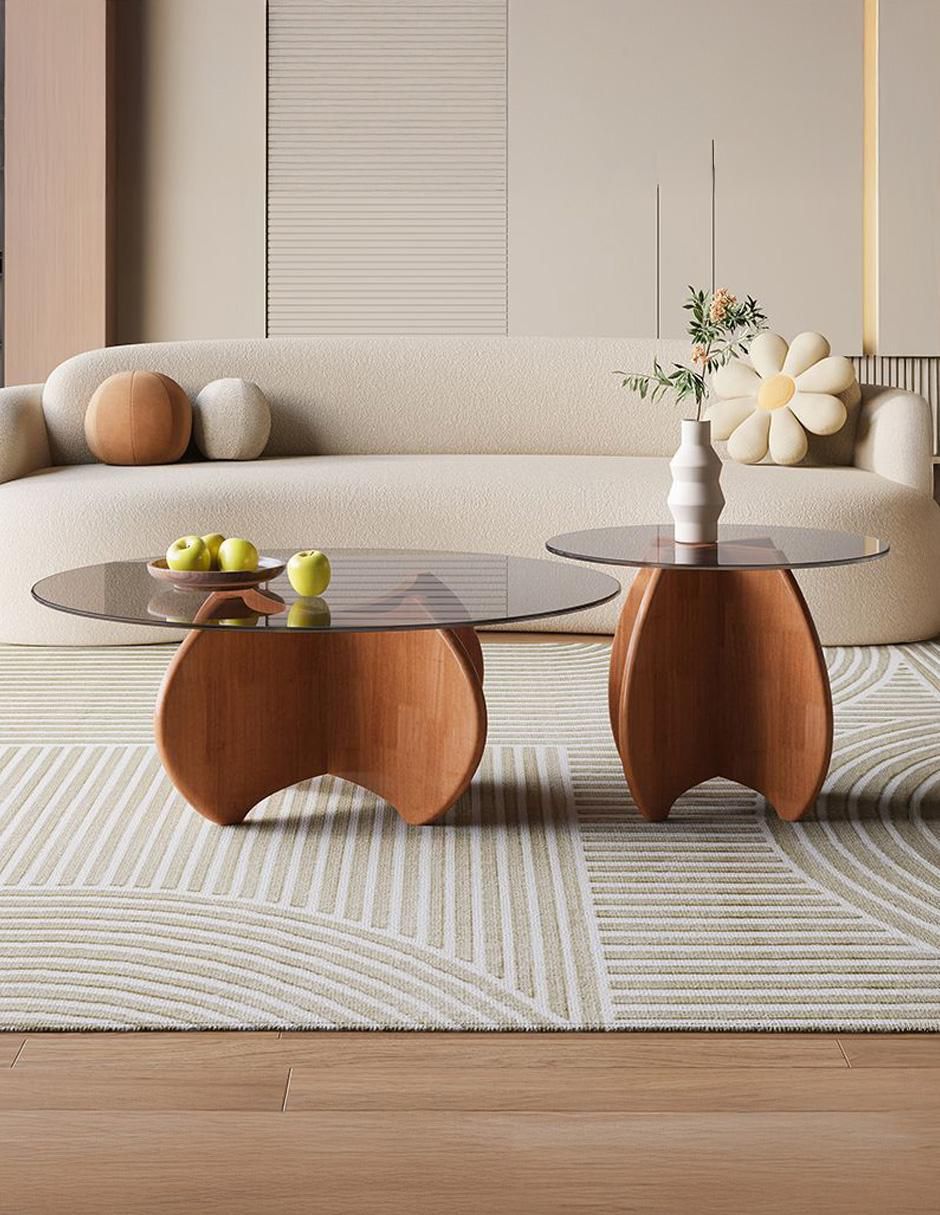 Set mesa nido armable Monza de cristal 2
