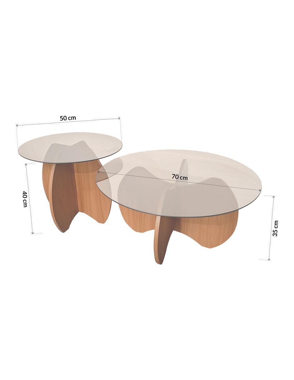 Set mesa nido armable Monza de cristal 9