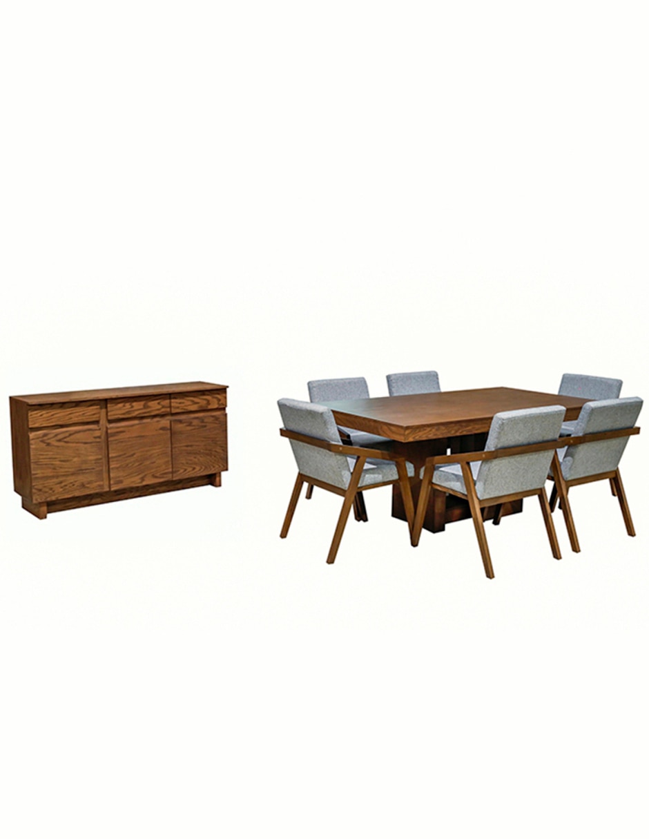 Comedor Bonelli para 6 personas de madera y MDF