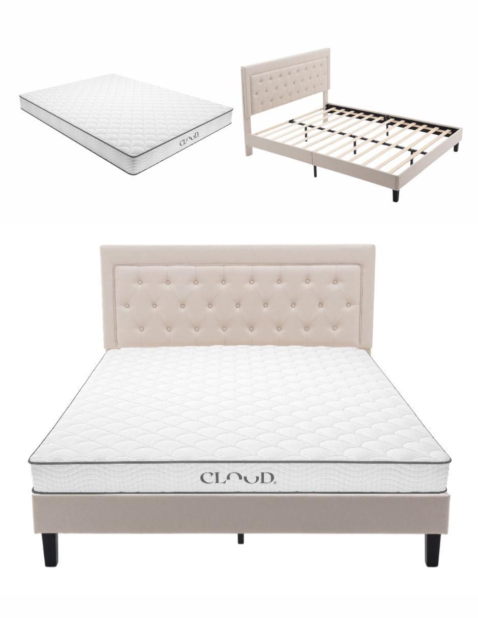 Cama colchón eco y cama linen de madera Cama colchón eco y cama linen de madera