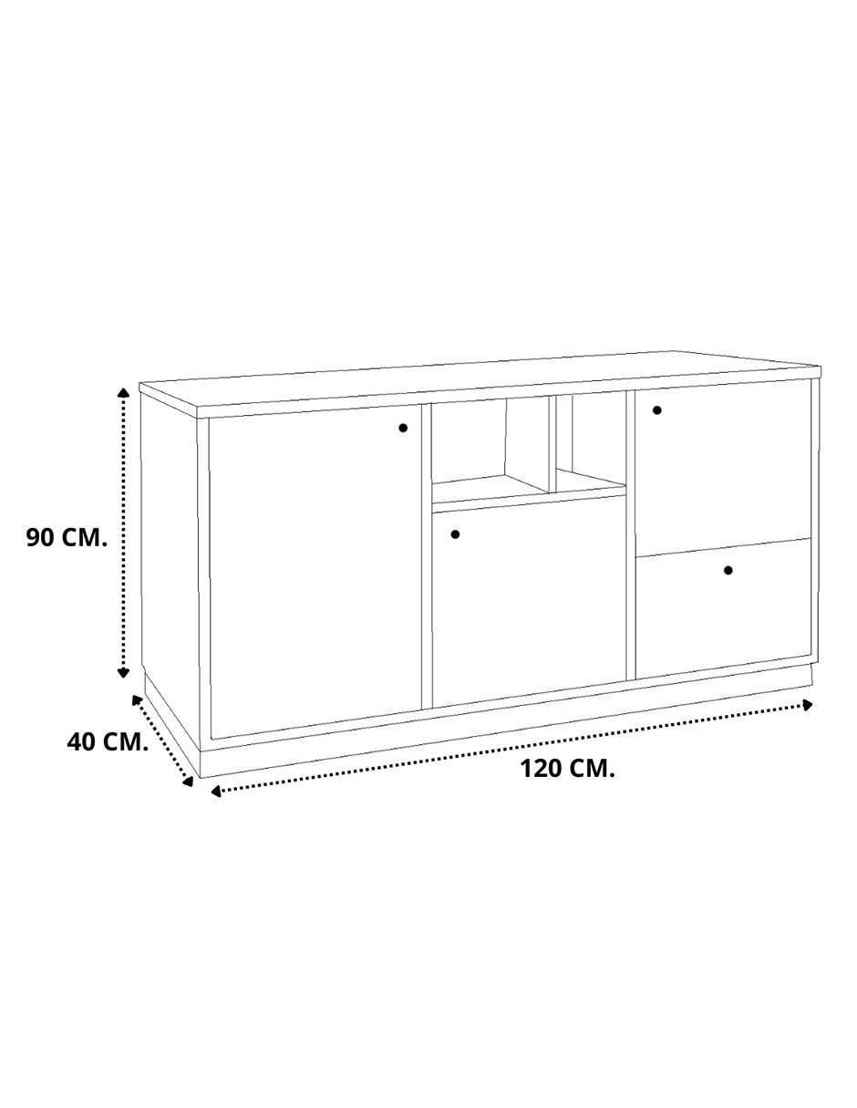 Mueble de TV armable de melamina 6