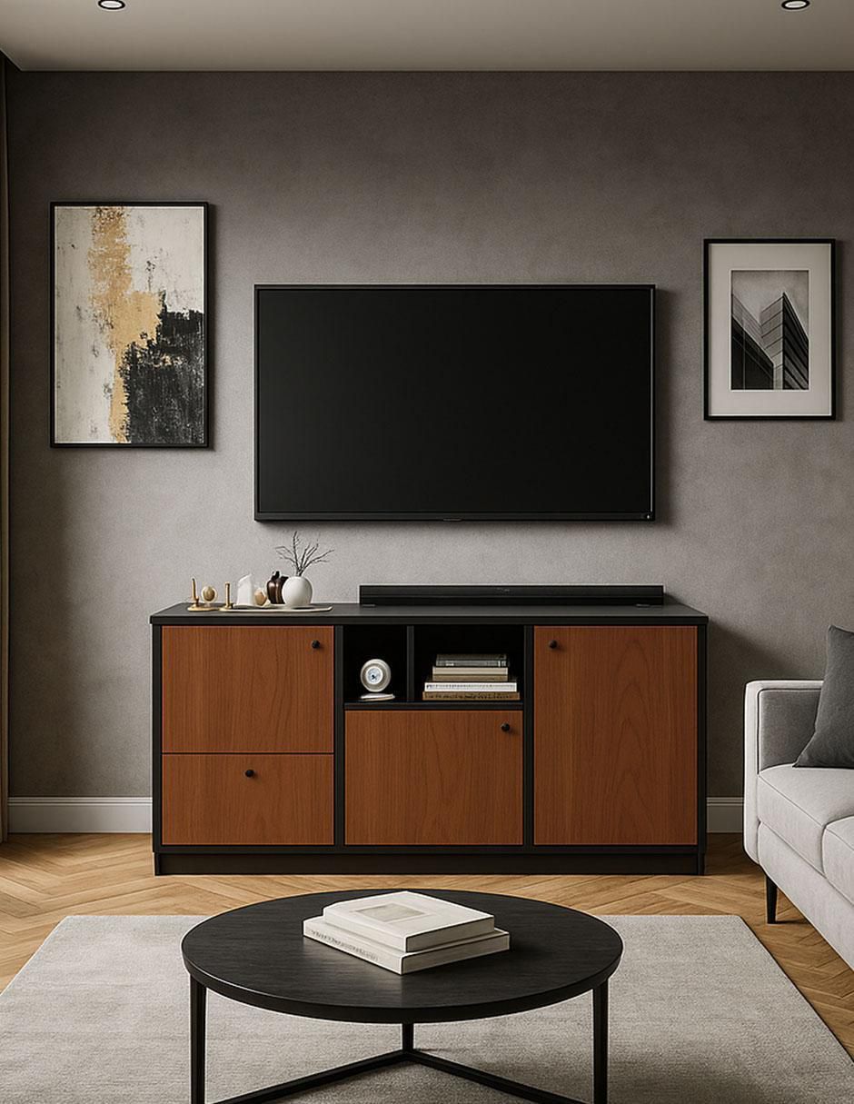 Mueble de TV armable de melamina 5