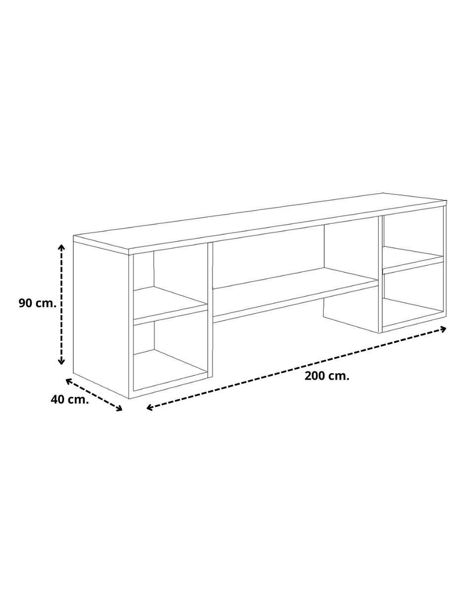 Mueble de TV armable de melamina 6