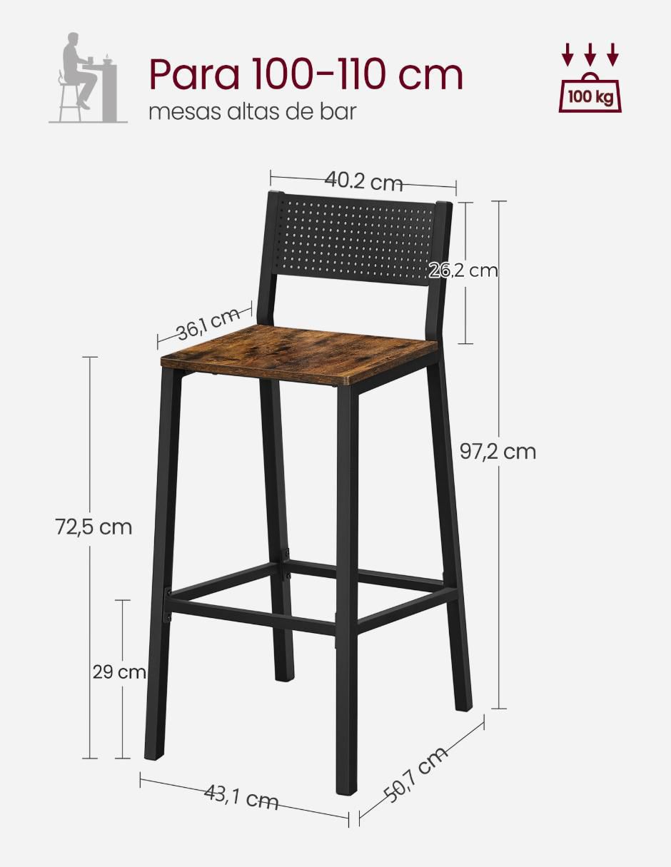 Juego de bancos Delon de acero 4