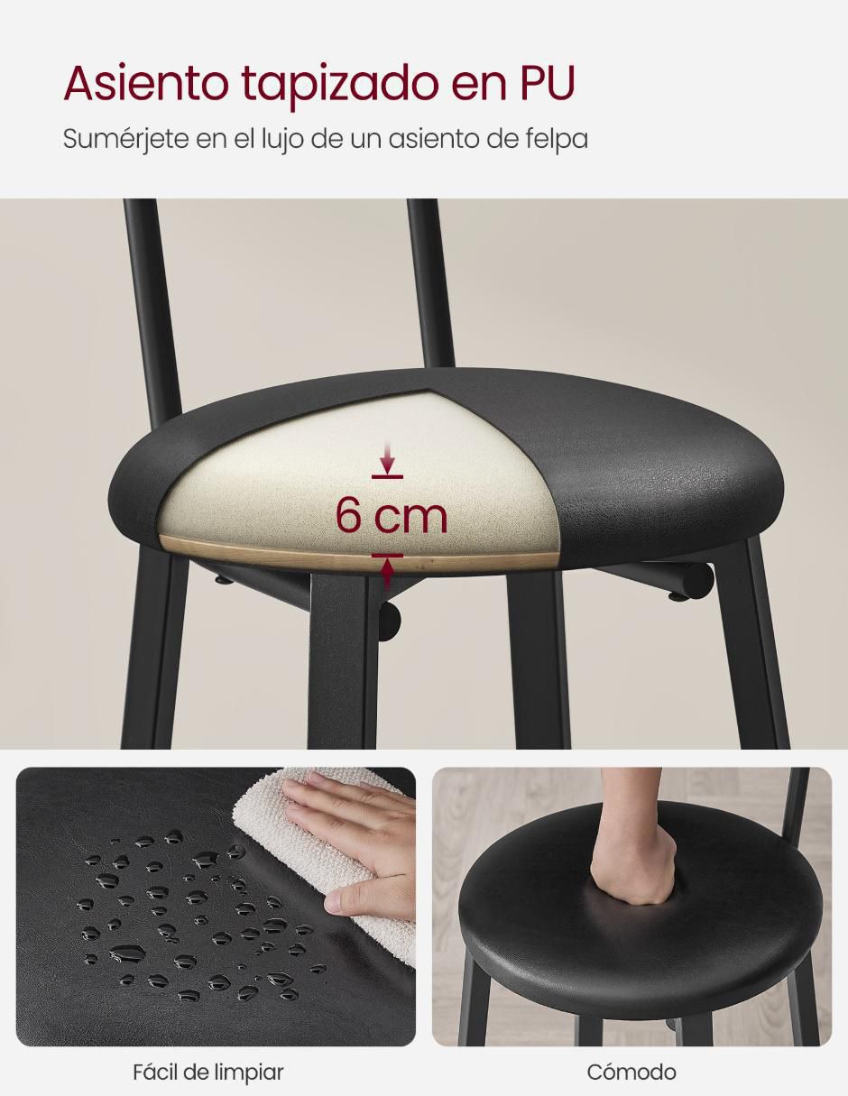 Juego de bancos Delon de acero 2