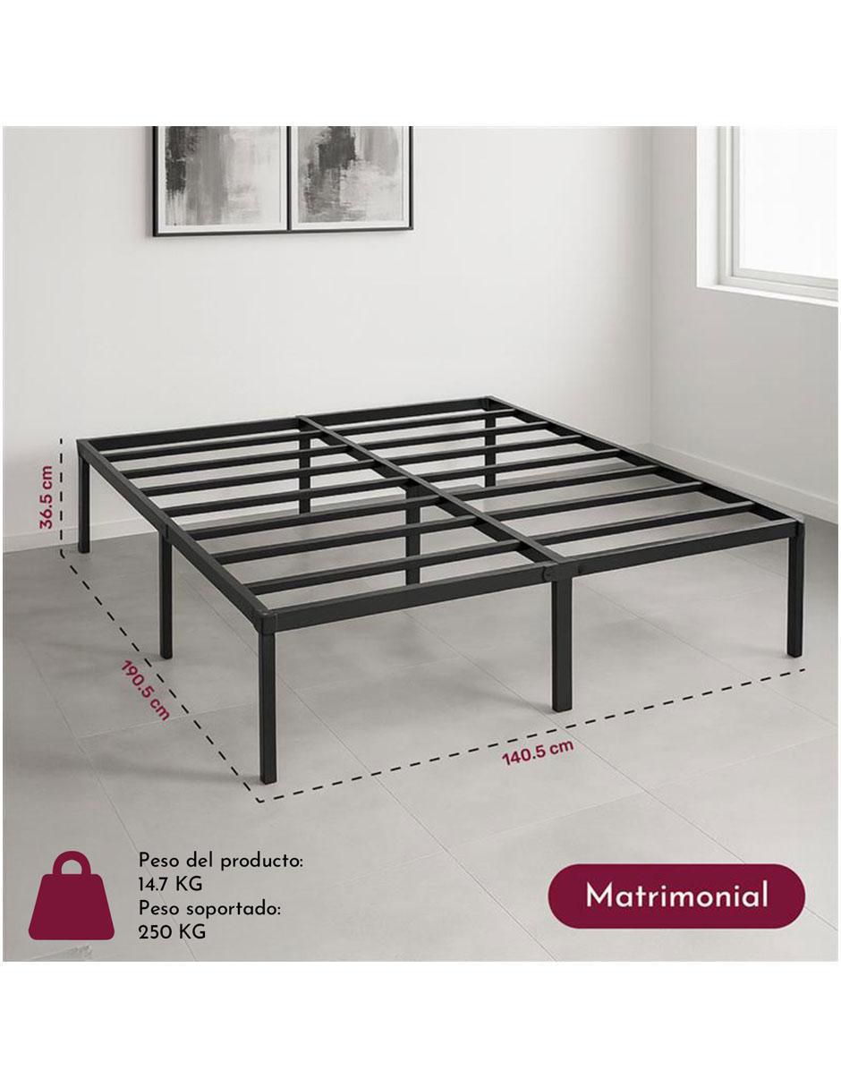 Base para cama armable de acero mate matrimonial 9