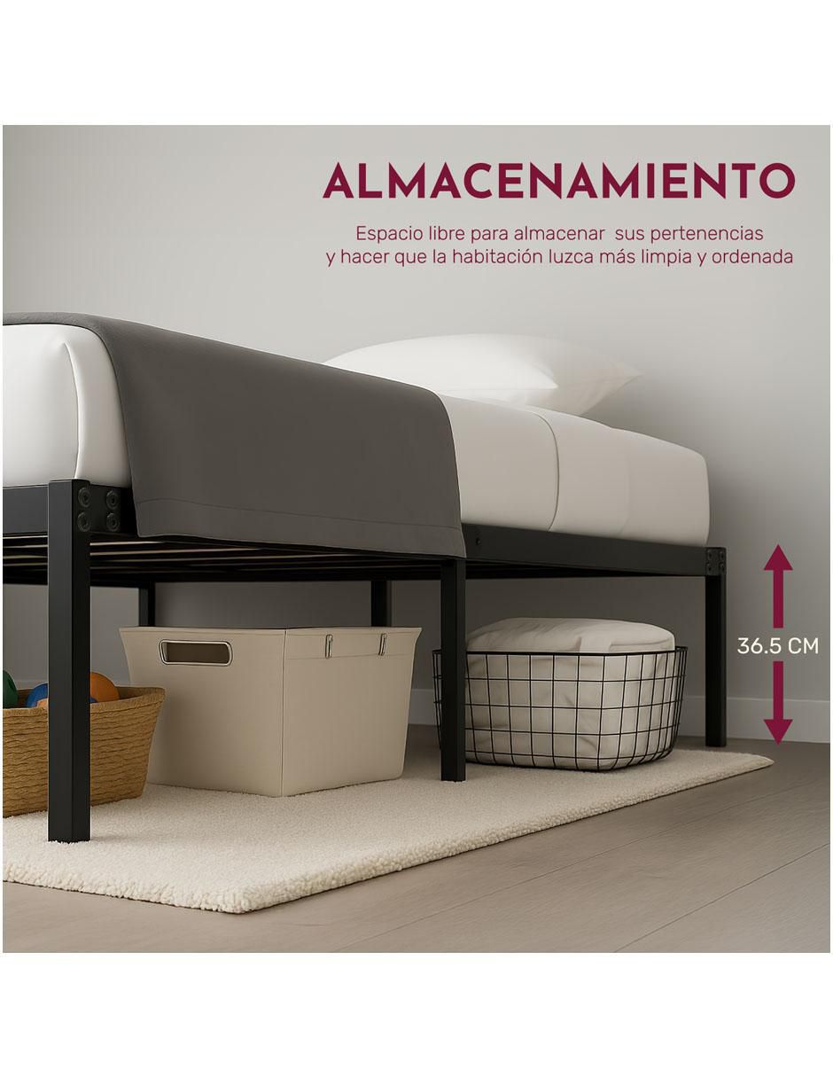 Base para cama armable de acero mate matrimonial 3