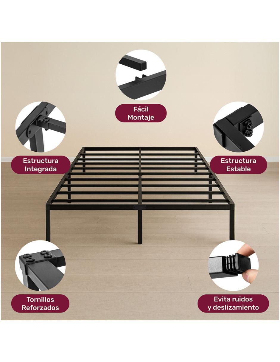 Base para cama armable de acero mate matrimonial 6