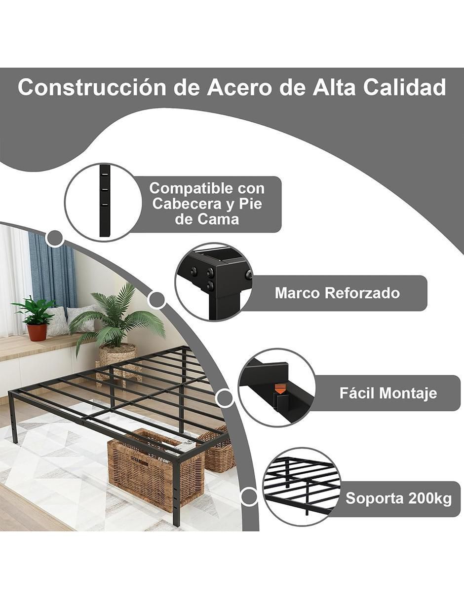Base para cama armable Kiela de metal Queen size 5