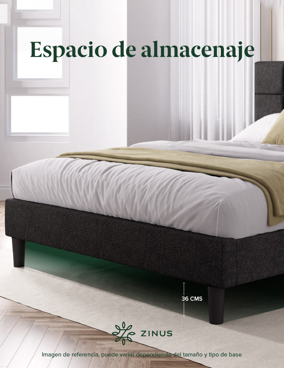 Base para cama armable Leo de chapa madera 3
