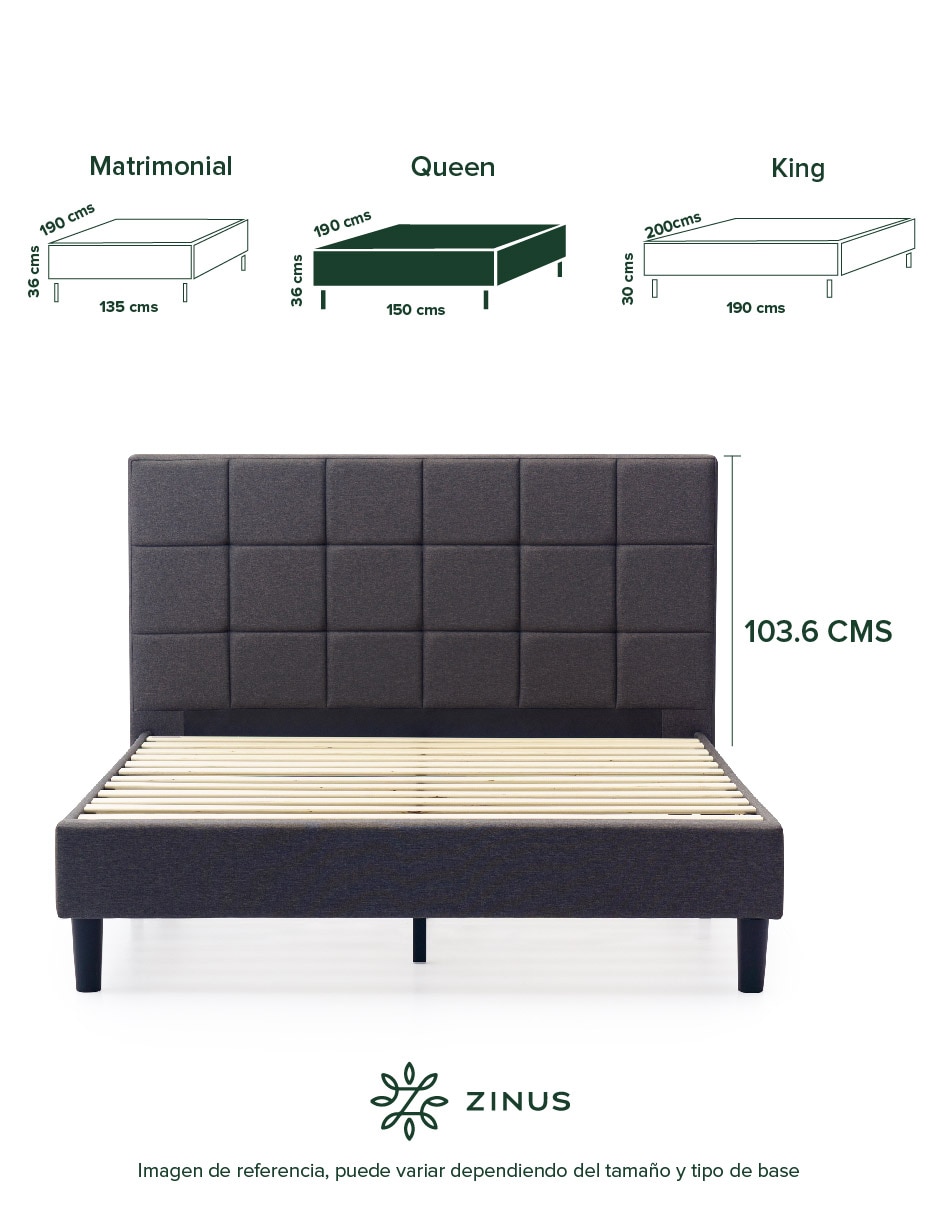 Base para cama armable Leo de chapa madera