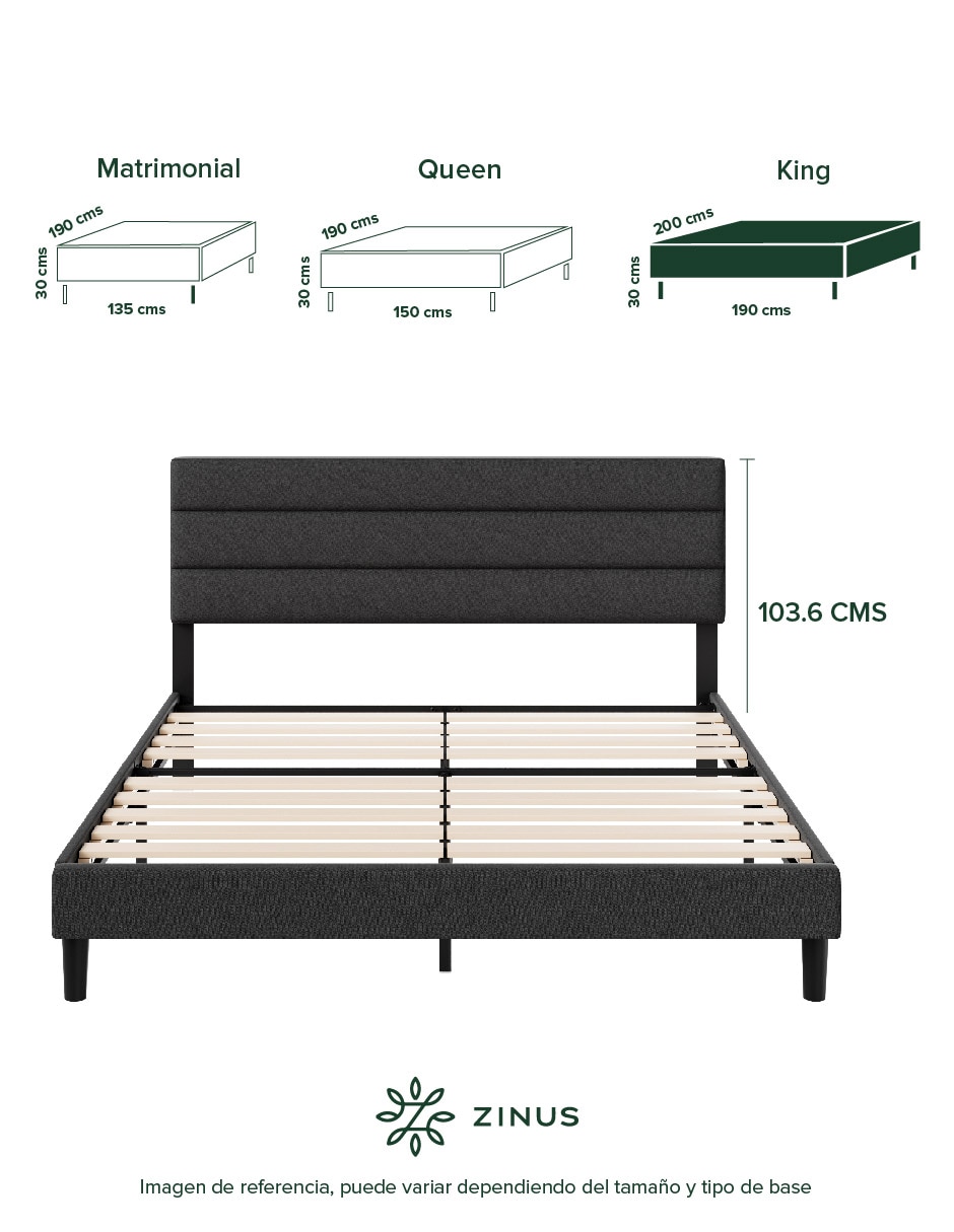 Base para cama armable Piper de chapa madera 8