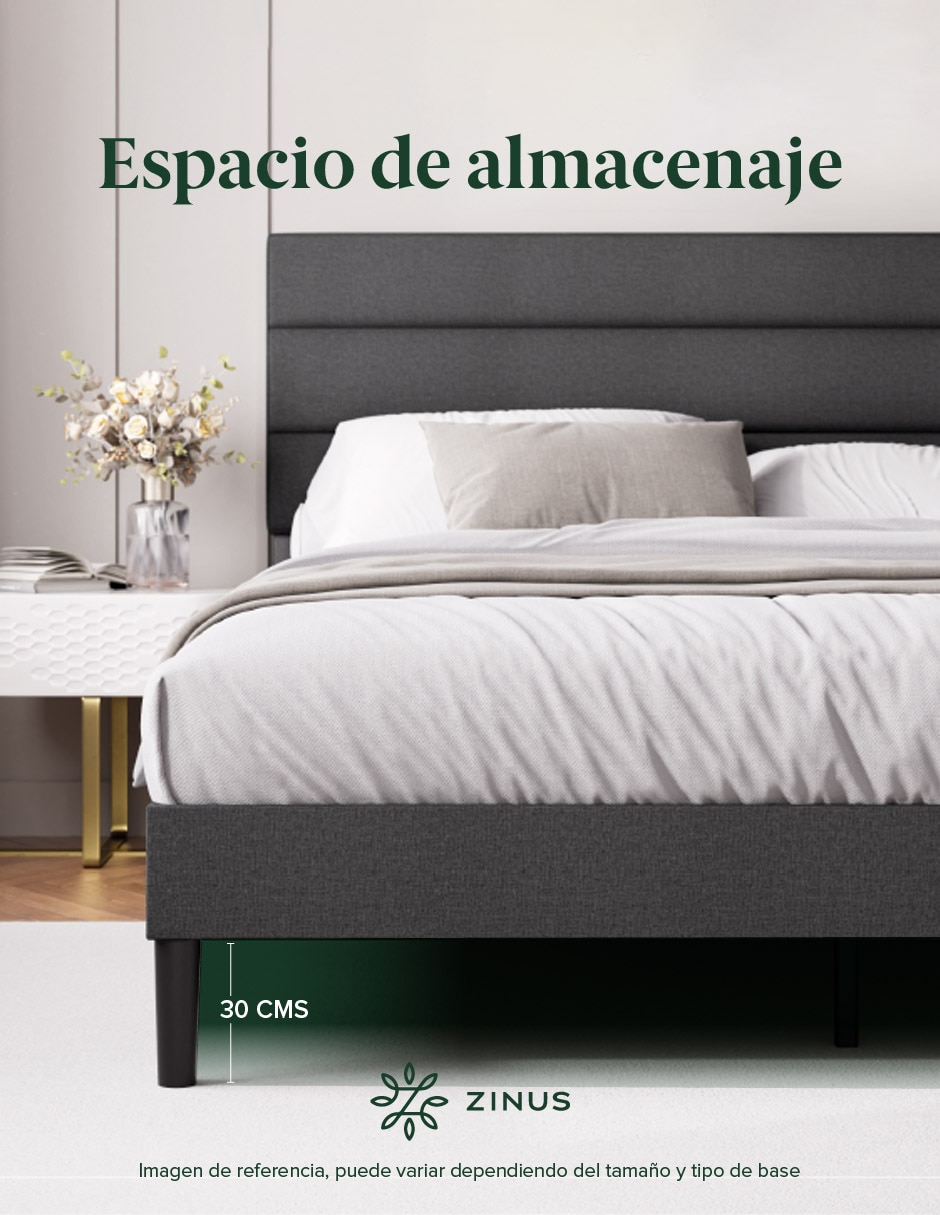 Base para cama armable Piper de chapa madera 2