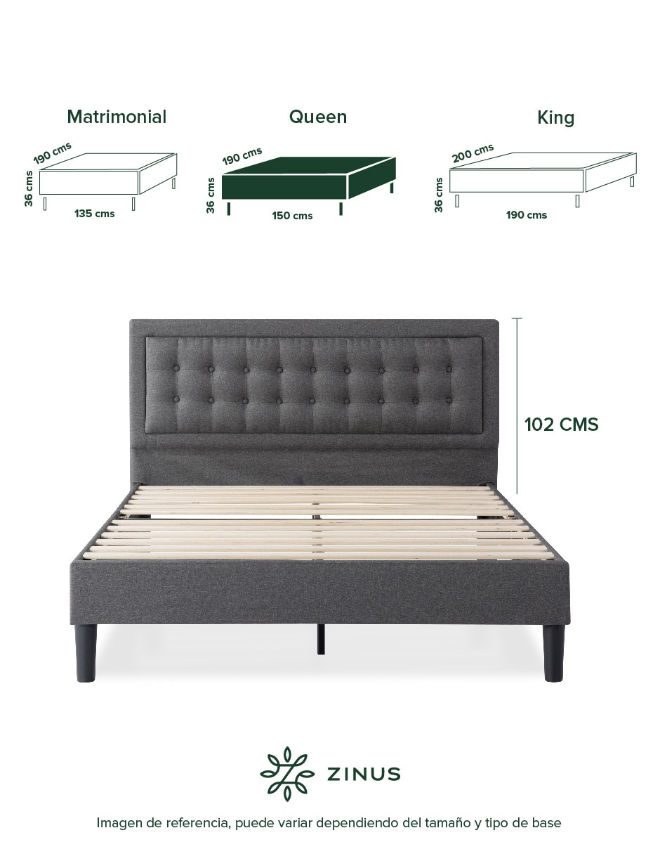 Base para cama armable Dachelle de chapa madera 9