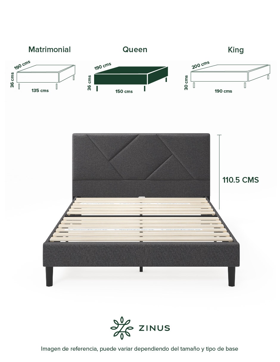 Base para cama armable Judy de chapa madera