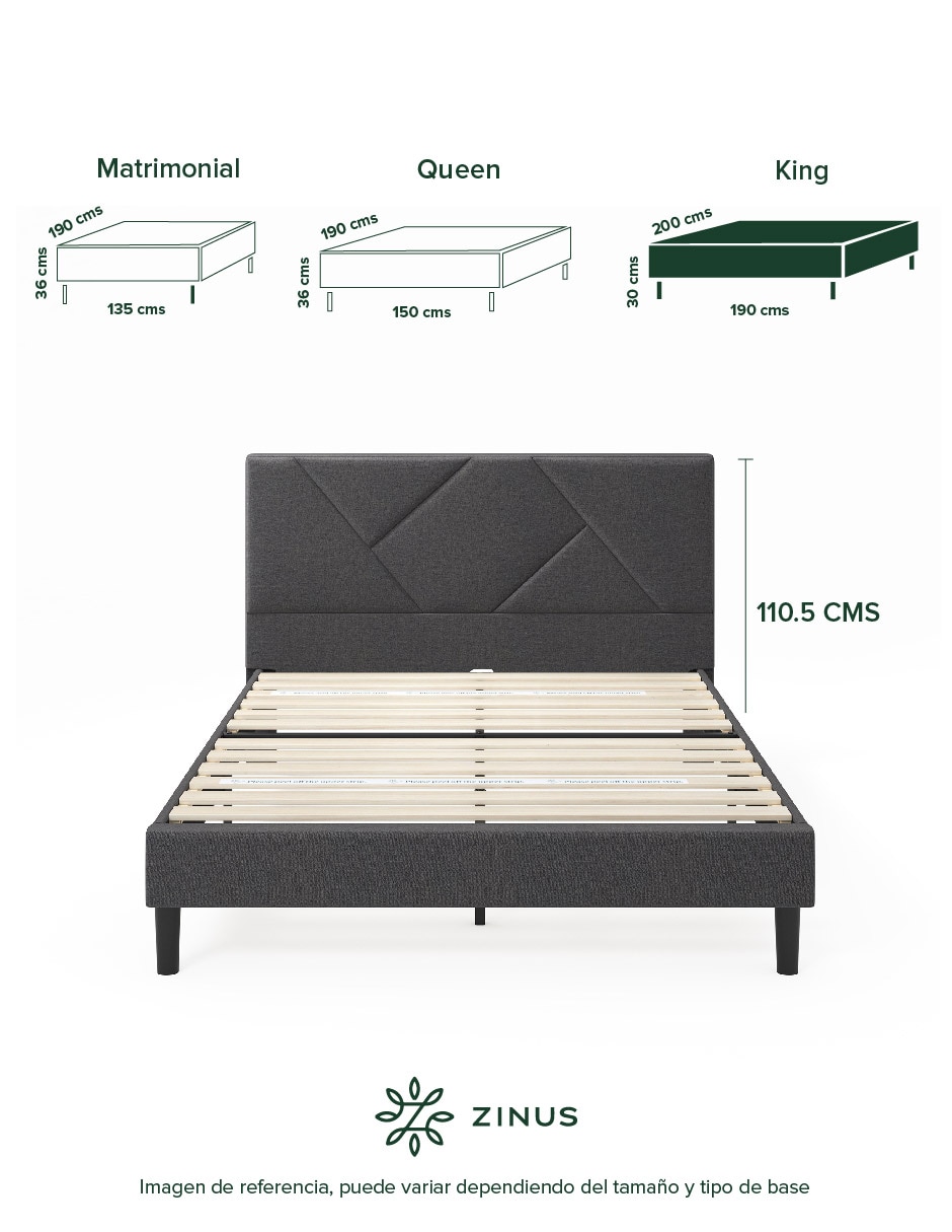 Base para cama armable Judy de chapa madera 2