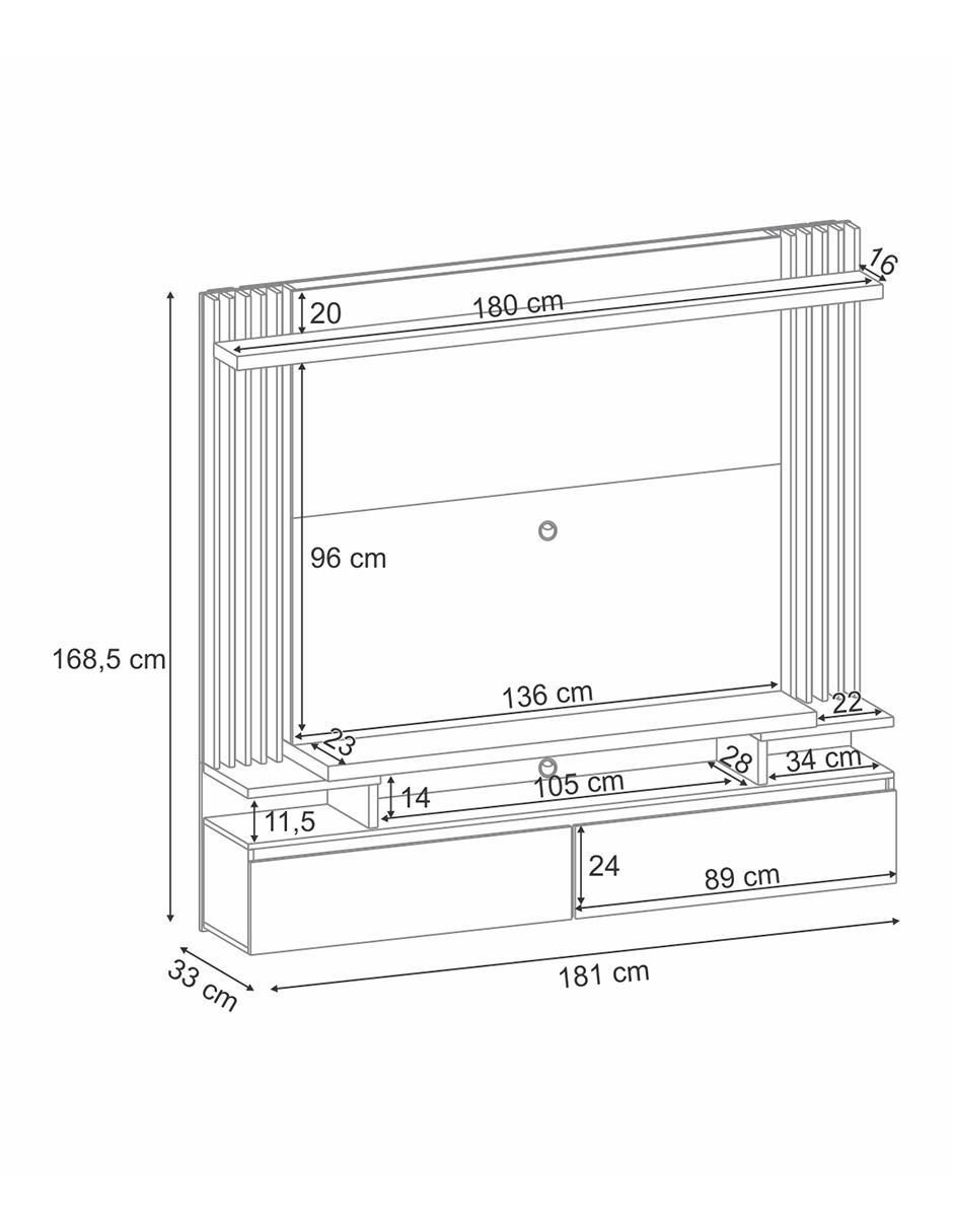 Mueble flotante para TV armable Cosmo de MDF 9