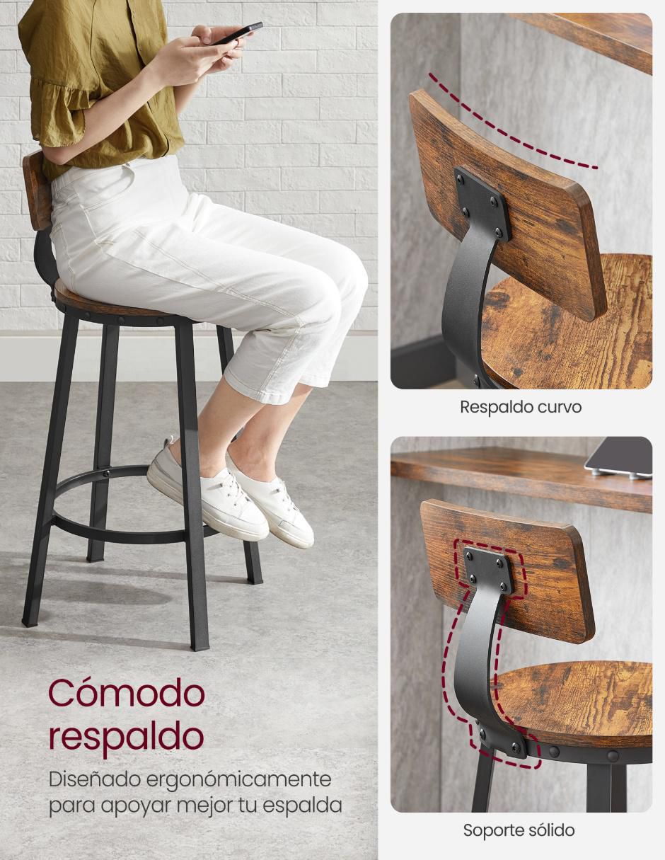Juego de bancos Delon de madera 3