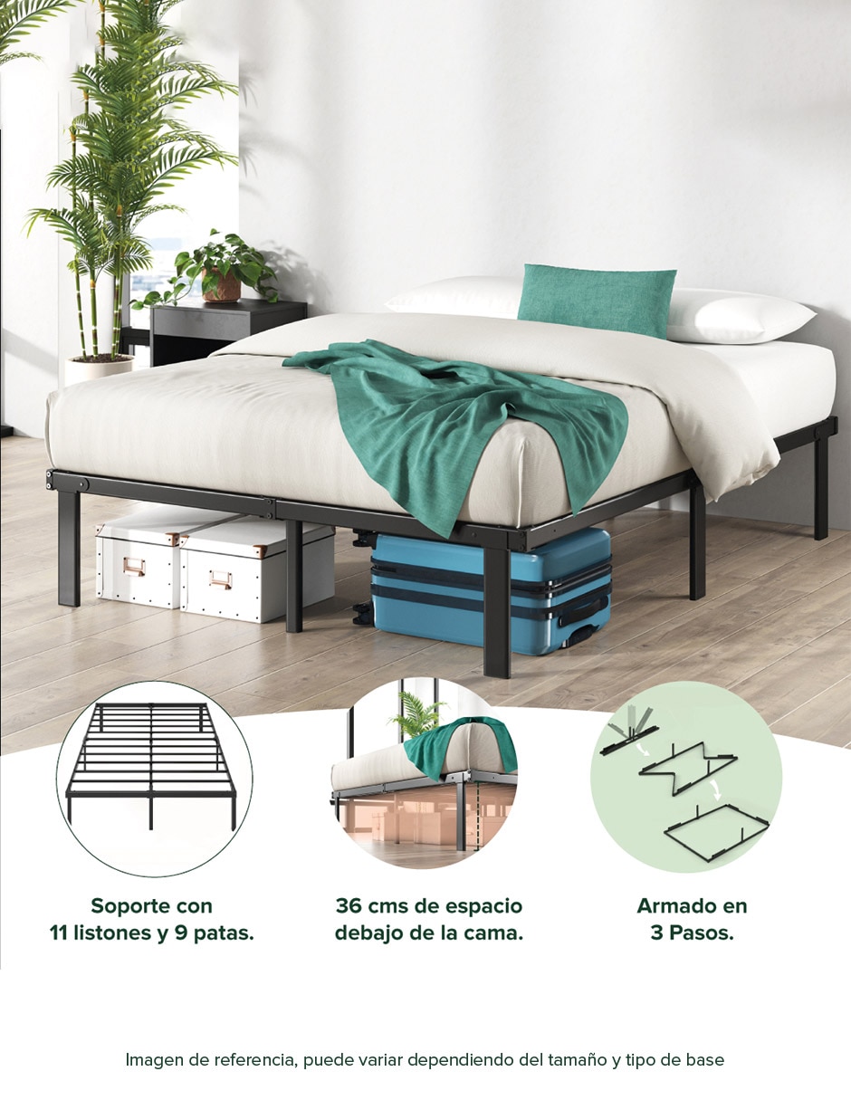 Base para cama armable Caleb de acero inoxidable 4