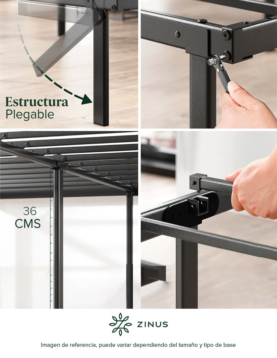 Base para cama armable Caleb de acero inoxidable 5