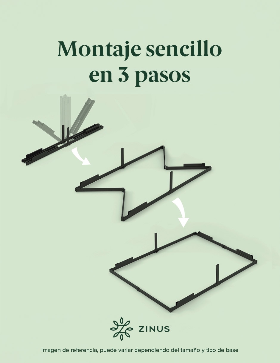 Base para cama armable Caleb de acero inoxidable 6