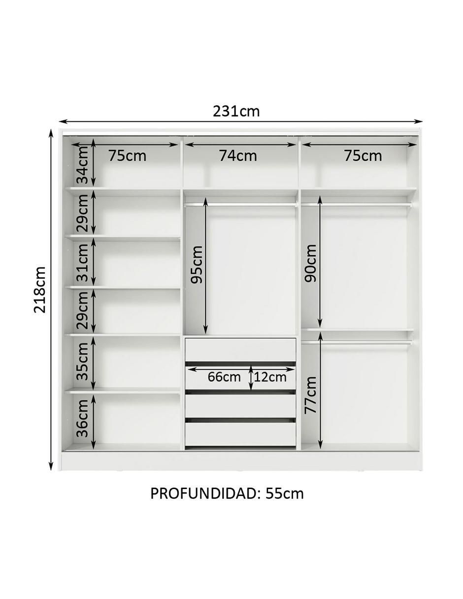 Ropero Royale 11639B2E1R de MDF 13