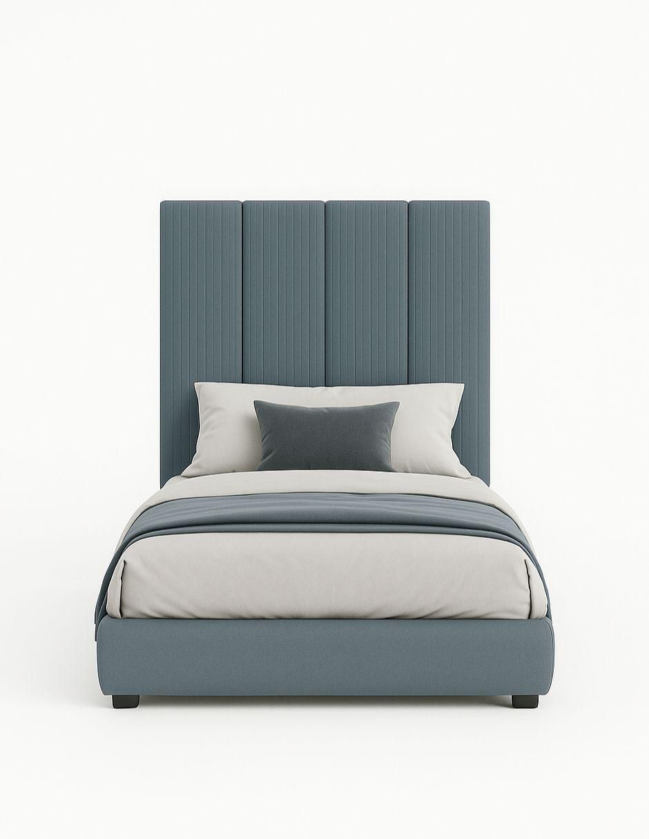 Cama modern Luxury Vixy Oxford con luz LED para joven de tela 9