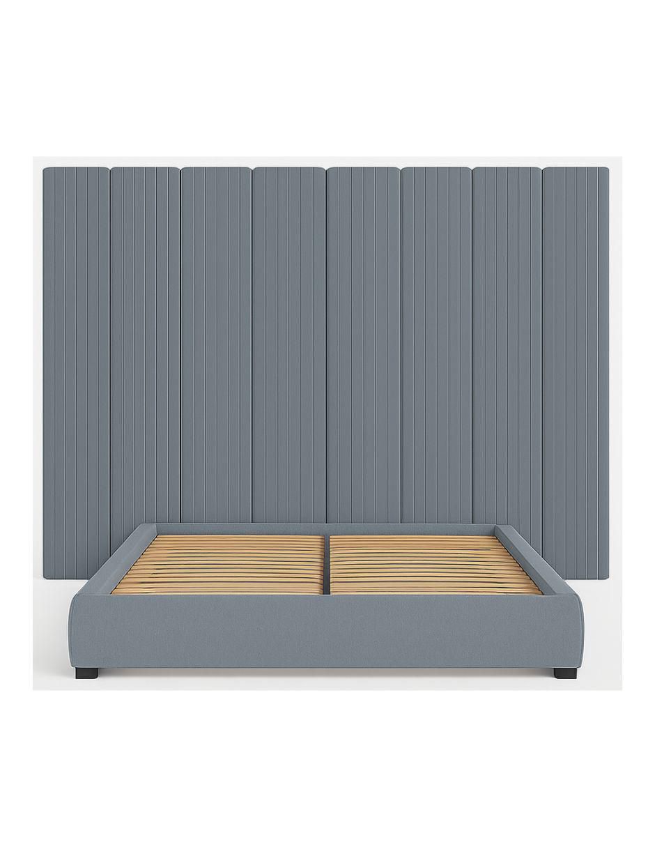 Cama modern Luxury Vixy Oxford con luz LED para joven de tela