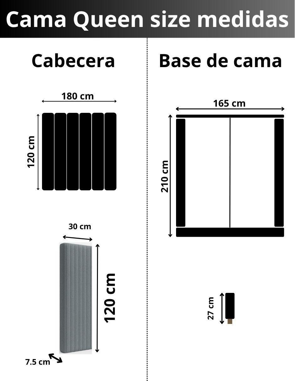Cama modern Luxury Vixy Oxford con luz LED para joven de tela