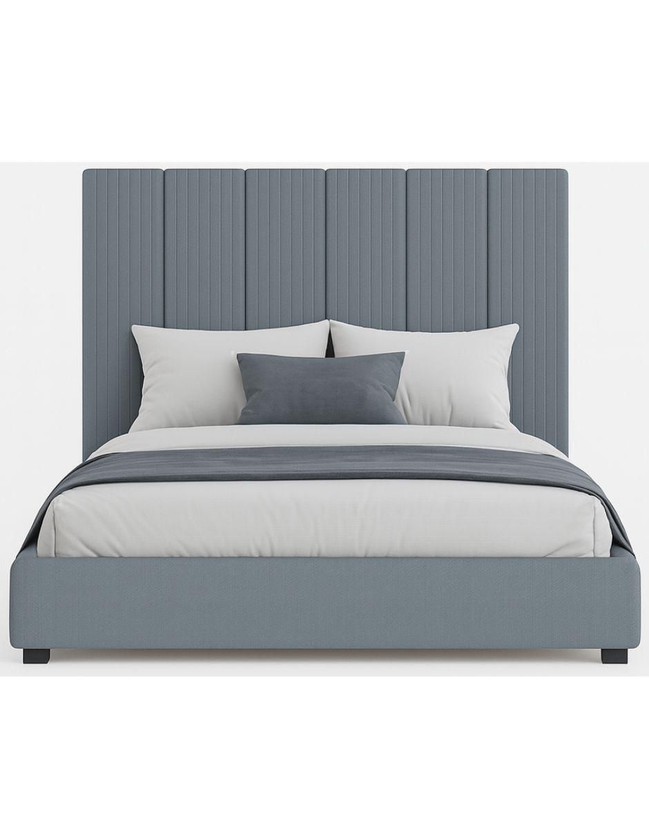 Cama modern Luxury Vixy Oxford con luz LED para joven de tela 9
