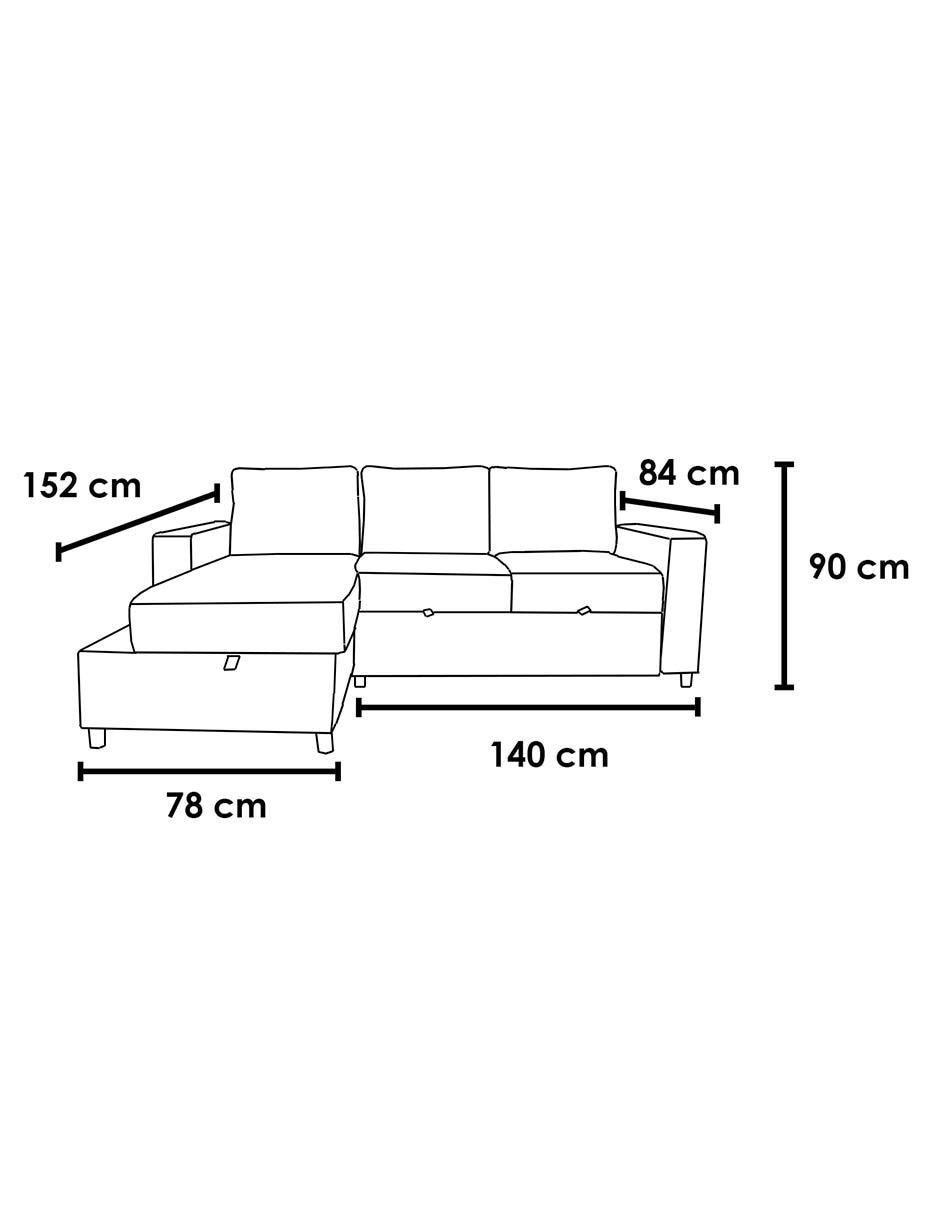 Sala modular izquierda Anete de velvet 6