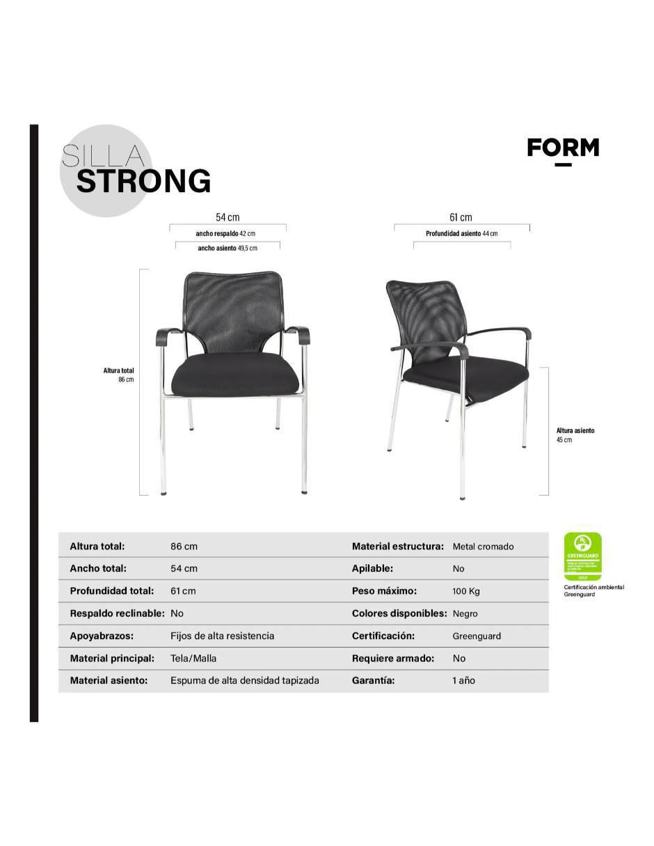 Silla escritorio Strong Form Design de metal 4