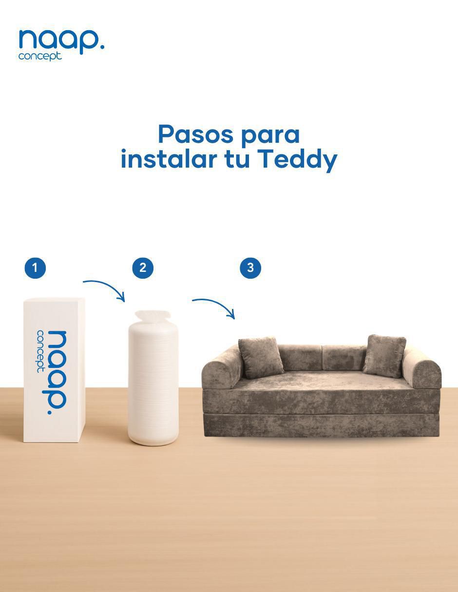 Sofá cama armable Teddy Catch 3 Cuerpos  de espuma comprimida 5