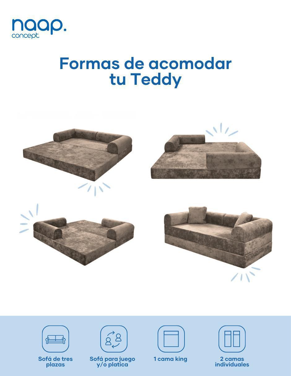 Sofá cama armable Teddy Catch 3 Cuerpos  de espuma comprimida 6