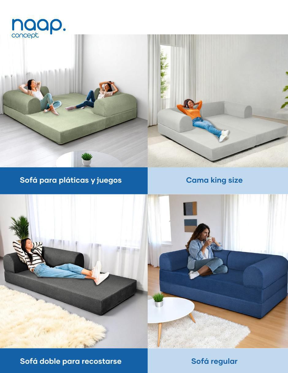 Sofá cama armable Teddy Catch 3 Cuerpos  de espuma comprimida 7