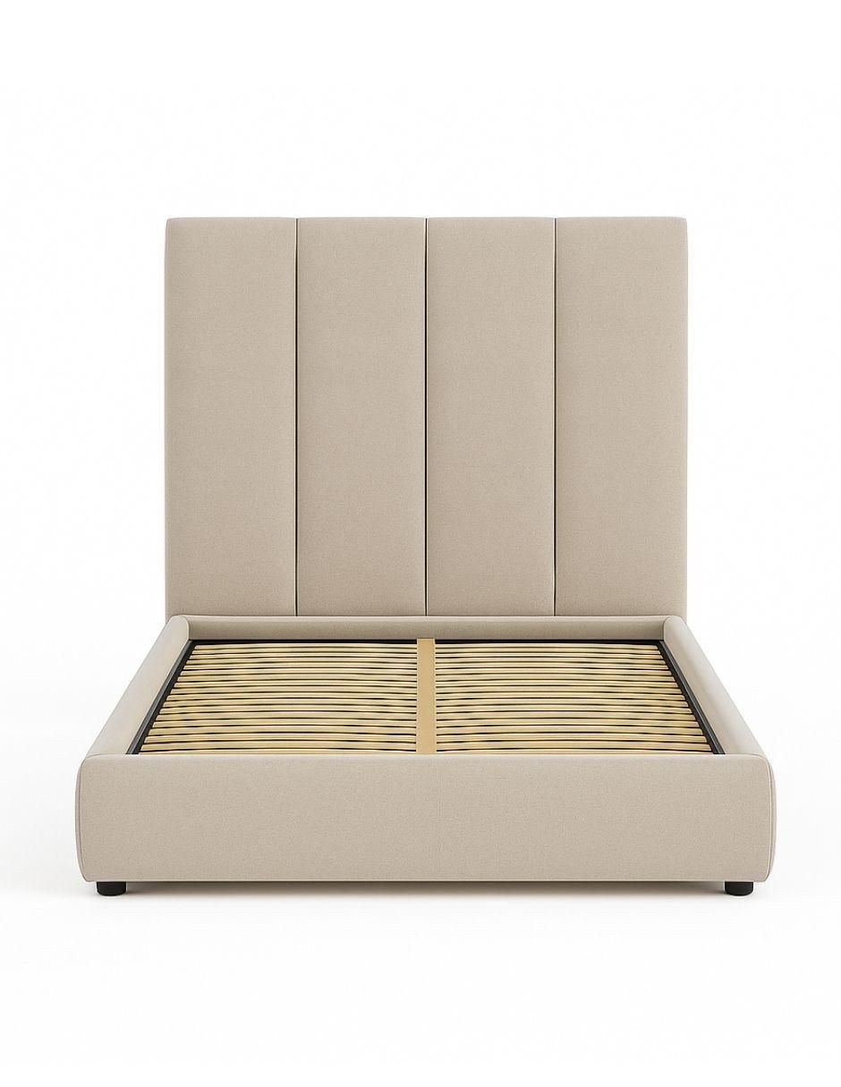 Cama Moder Luxury Imperio Plus con luz LED ambiental y patrones de cabecera de 30 cm de tela