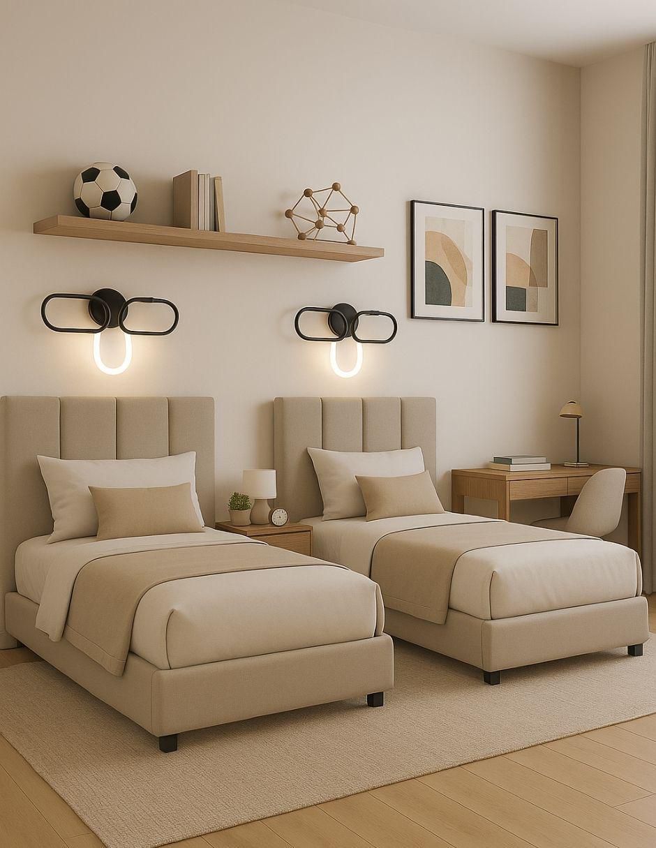 Cama Moder Luxury Imperio Plus con luz LED ambiental y patrones de cabecera de 30 cm de tela 7