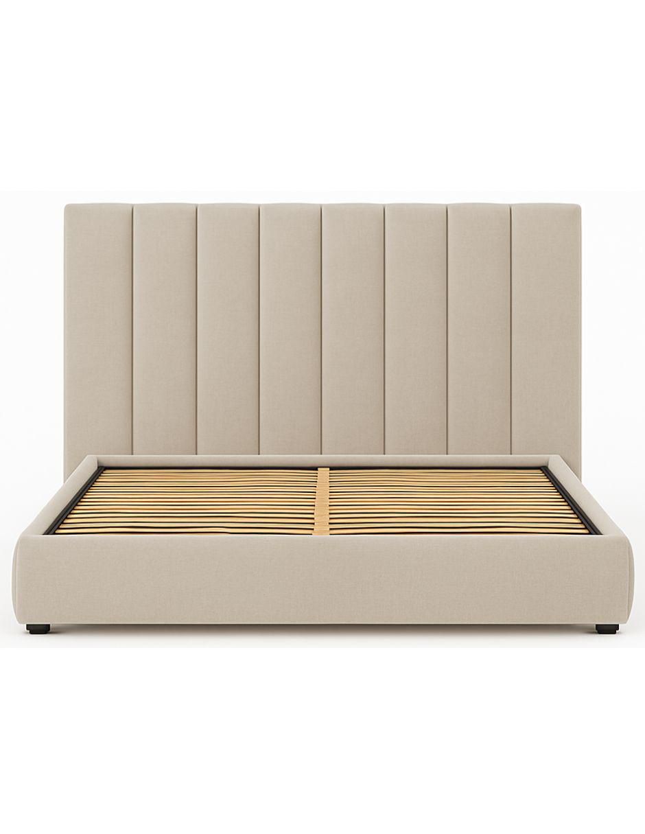 Cama Moder Luxury Imperio Plus con luz LED ambiental y patrones de cabecera de 30 cm de tela Cama Moder Luxury Imperio Plus con luz LED ambiental y patrones de cabecera de 30 cm de tela