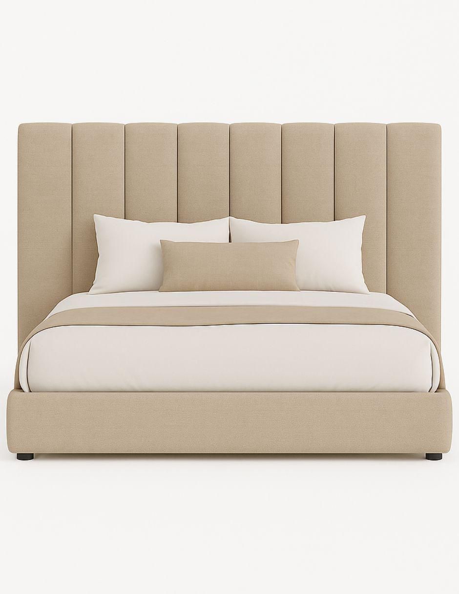 Cama Moder Luxury Imperio Plus con luz LED ambiental y patrones de cabecera de 30 cm de tela 5