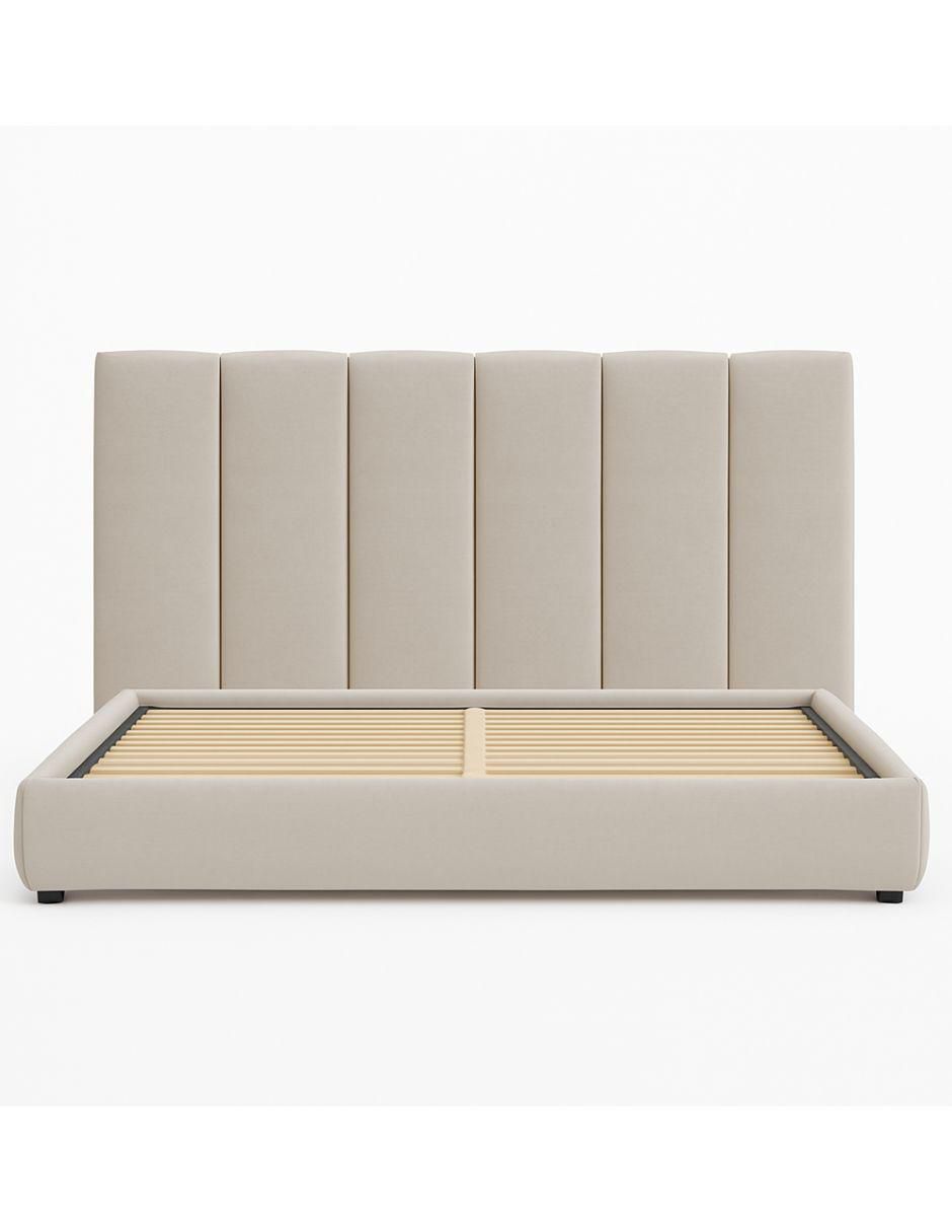 Cama Moder Luxury Imperio Plus con luz LED ambiental y patrones de cabecera de 30 cm de tela