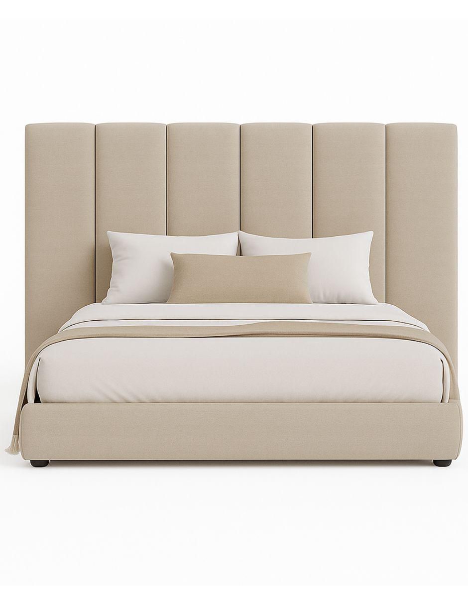 Cama Moder Luxury Imperio Plus con luz LED ambiental y patrones de cabecera de 30 cm de tela 5